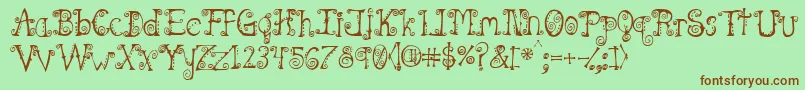 Spahrty Font – Brown Fonts on Green Background