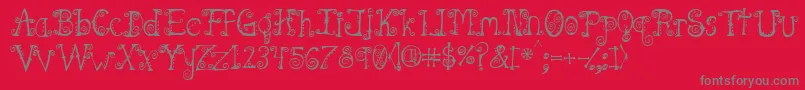 Spahrty Font – Gray Fonts on Red Background
