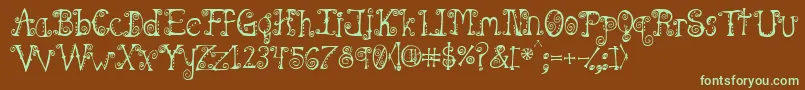 Spahrty Font – Green Fonts on Brown Background