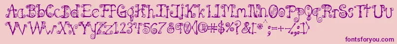Police Spahrty – polices violettes sur fond rose