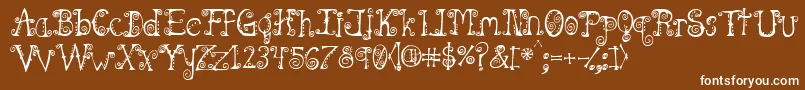 Spahrty Font – White Fonts on Brown Background
