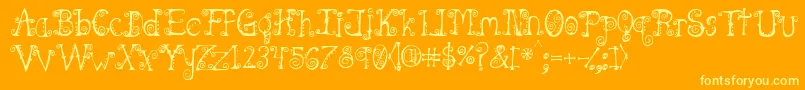 Spahrty Font – Yellow Fonts on Orange Background