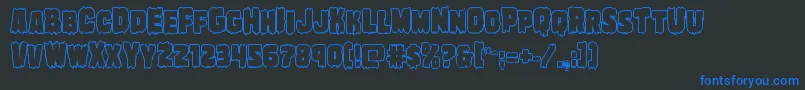 Marshthingboldout Font – Blue Fonts on Black Background