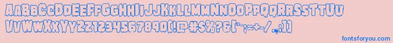 Marshthingboldout Font – Blue Fonts on Pink Background