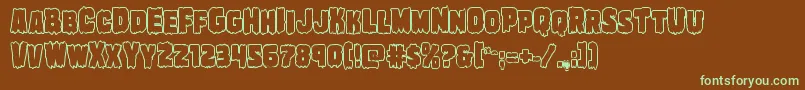 Marshthingboldout Font – Green Fonts on Brown Background