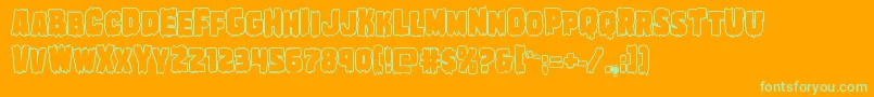 Marshthingboldout Font – Green Fonts on Orange Background