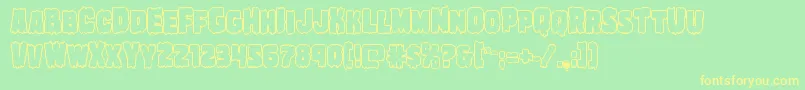 Marshthingboldout Font – Yellow Fonts on Green Background