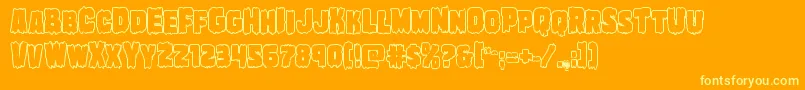 Marshthingboldout Font – Yellow Fonts on Orange Background