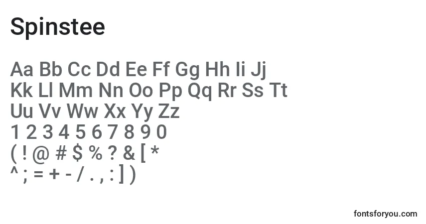 Шрифт Spinstee – алфавит, цифры, специальные символы
