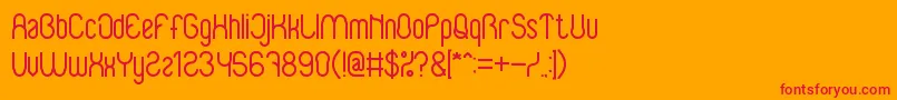 フォントBabySuperhero – オレンジの背景に赤い文字