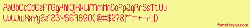 BabySuperhero Font – Red Fonts on Yellow Background