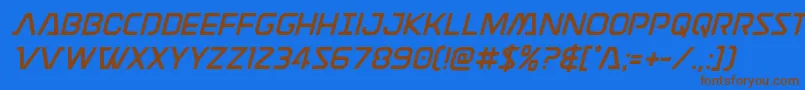 Discotechia Font – Brown Fonts on Blue Background