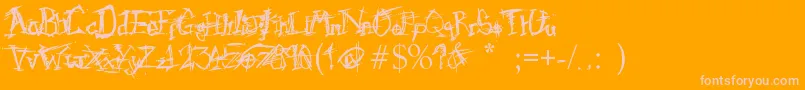 Fdonkulous-Schriftart – Rosa Schriften auf orangefarbenem Hintergrund