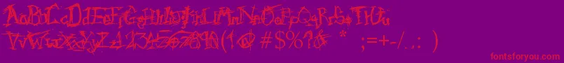 Fdonkulous Font – Red Fonts on Purple Background