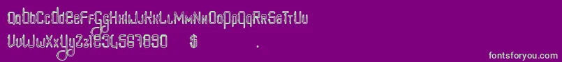 PokerStyle-Schriftart – Grüne Schriften auf violettem Hintergrund