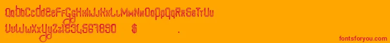 PokerStyle Font – Red Fonts on Orange Background