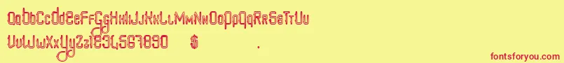 PokerStyle Font – Red Fonts on Yellow Background