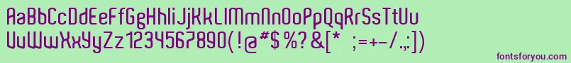 AldoPc-fontti – violetit fontit vihreällä taustalla