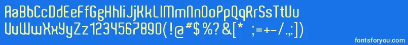 フォントAldoPc – 黄色の文字、青い背景