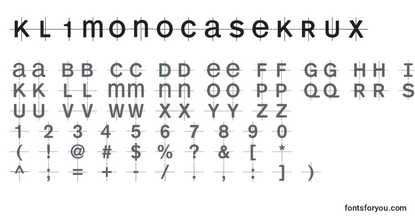 Шрифт Kl1monocaseKrux – алфавит, цифры, специальные символы