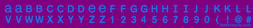 Kl1monocaseKrux Font – Blue Fonts on Purple Background