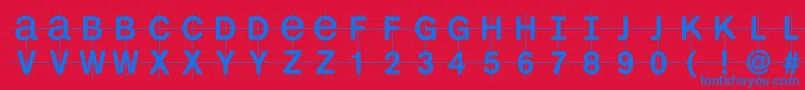 Kl1monocaseKrux Font – Blue Fonts on Red Background