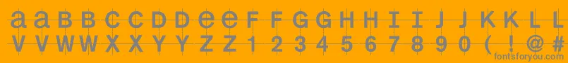 Kl1monocaseKrux-Schriftart – Graue Schriften auf orangefarbenem Hintergrund