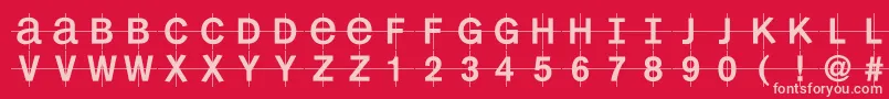 Kl1monocaseKrux Font – Pink Fonts on Red Background