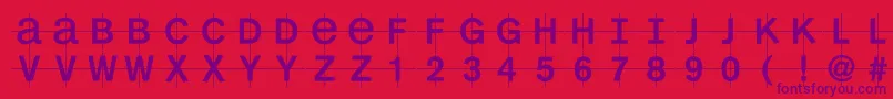 Kl1monocaseKrux Font – Purple Fonts on Red Background