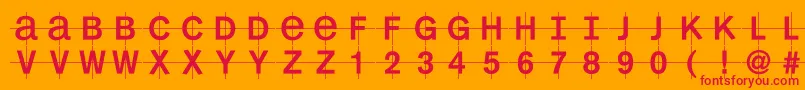 Kl1monocaseKrux-Schriftart – Rote Schriften auf orangefarbenem Hintergrund