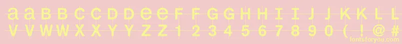 Kl1monocaseKrux Font – Yellow Fonts on Pink Background