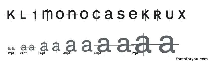 Размеры шрифта Kl1monocaseKrux
