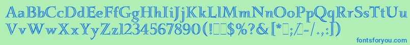 IgnatiusLetPlain.1.0 Font – Blue Fonts on Green Background