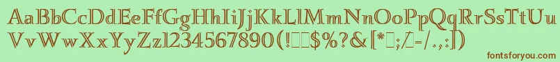 IgnatiusLetPlain.1.0 Font – Brown Fonts on Green Background