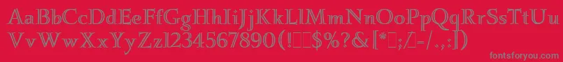 IgnatiusLetPlain.1.0 Font – Gray Fonts on Red Background