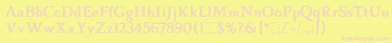 IgnatiusLetPlain.1.0 Font – Pink Fonts on Yellow Background