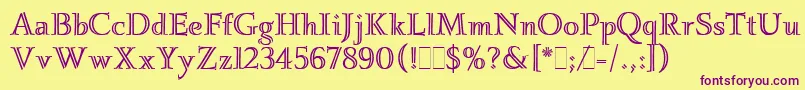 IgnatiusLetPlain.1.0 Font – Purple Fonts on Yellow Background