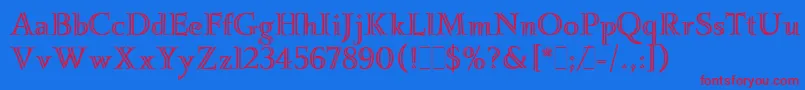 IgnatiusLetPlain.1.0 Font – Red Fonts on Blue Background