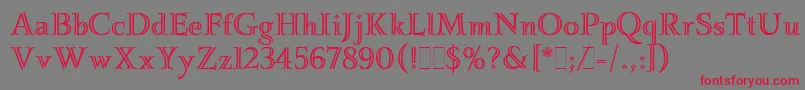 IgnatiusLetPlain.1.0 Font – Red Fonts on Gray Background