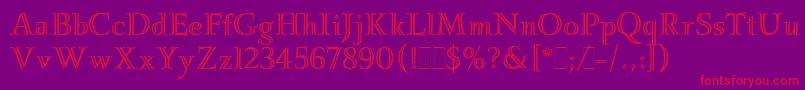 IgnatiusLetPlain.1.0 Font – Red Fonts on Purple Background