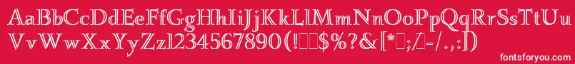 IgnatiusLetPlain.1.0 Font – White Fonts on Red Background