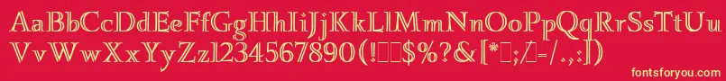 IgnatiusLetPlain.1.0 Font – Yellow Fonts on Red Background