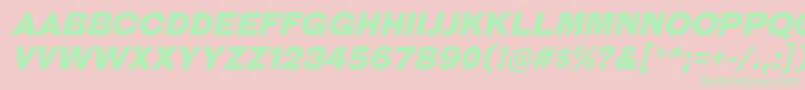 GalderglynnTitlingBlIt Font – Green Fonts on Pink Background