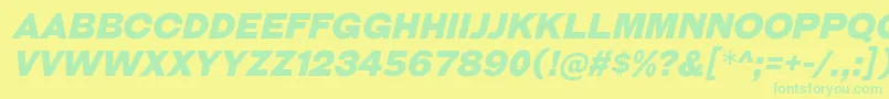 GalderglynnTitlingBlIt Font – Green Fonts on Yellow Background