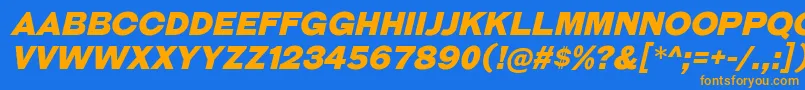 GalderglynnTitlingBlIt Font – Orange Fonts on Blue Background