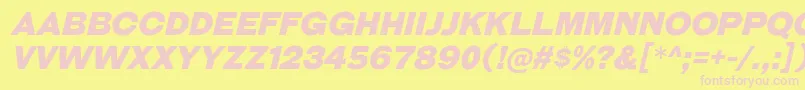 GalderglynnTitlingBlIt Font – Pink Fonts on Yellow Background