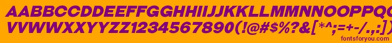GalderglynnTitlingBlIt Font – Purple Fonts on Orange Background