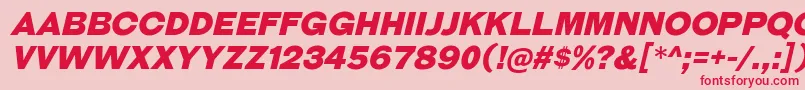 フォントGalderglynnTitlingBlIt – ピンクの背景に赤い文字