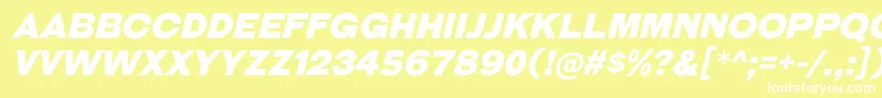 GalderglynnTitlingBlIt Font – White Fonts on Yellow Background
