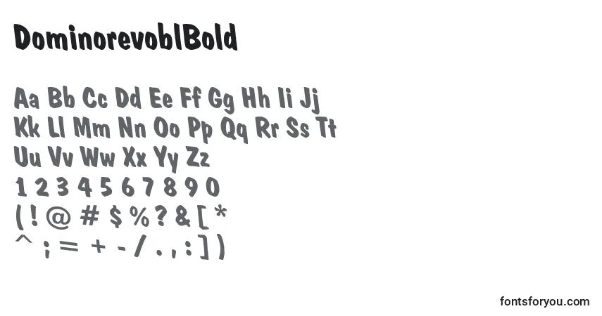 Fuente DominorevoblBold - alfabeto, números, caracteres especiales